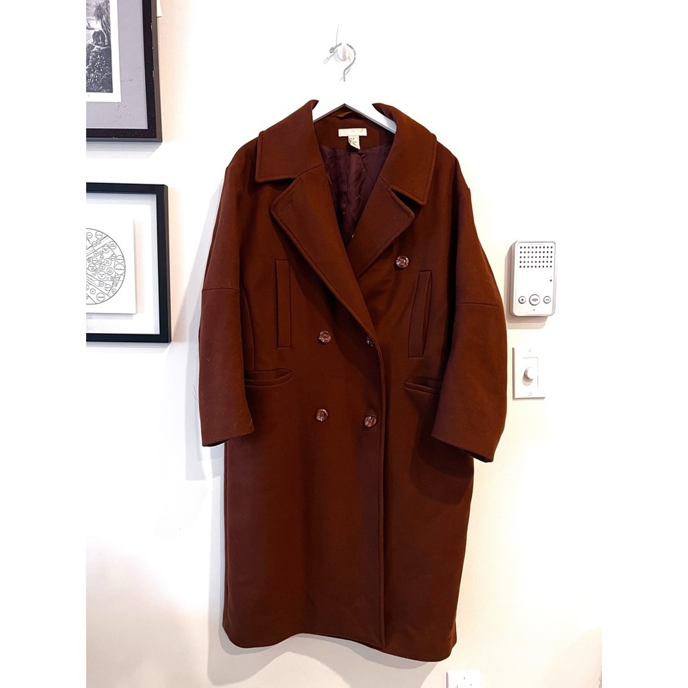 H&M Brown Wool Car Coat